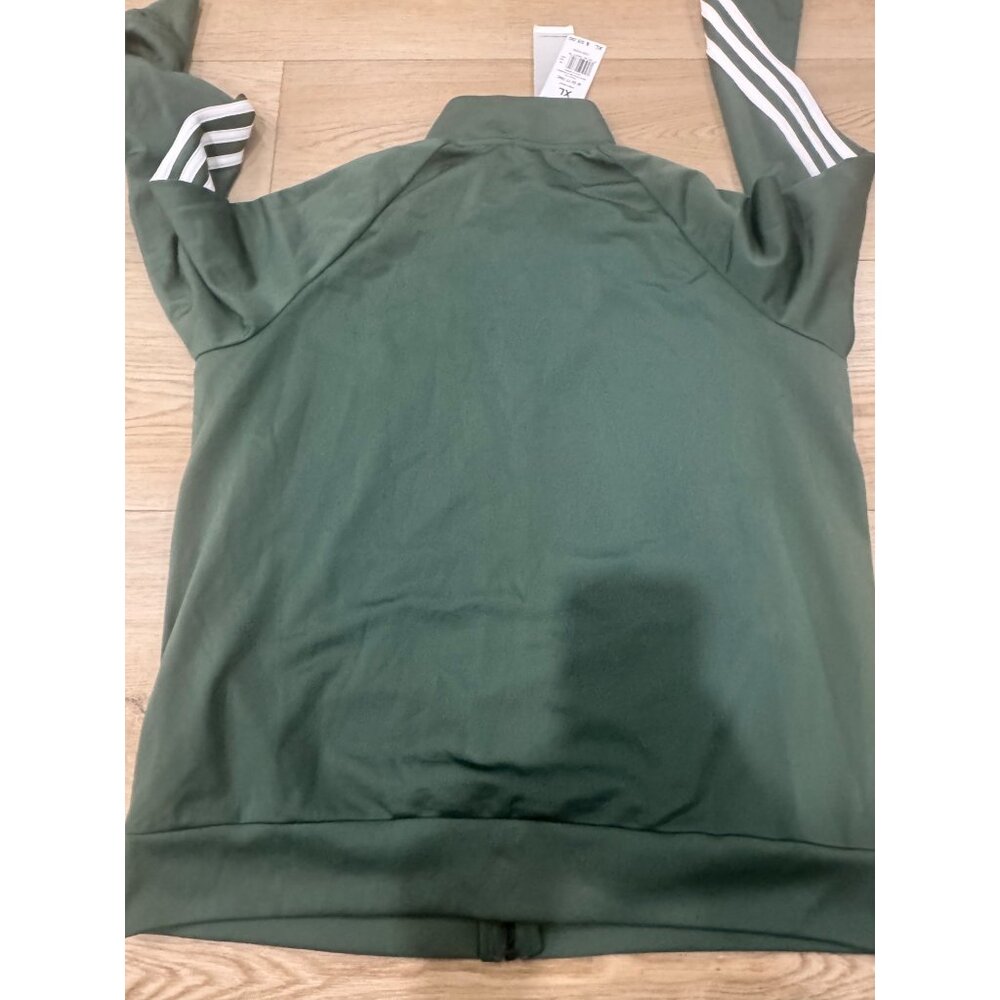 Adidas Womens XL Green Track Jacket With White Stripes & Logo Full Zip W 3S TT T - Picture 5 of 5